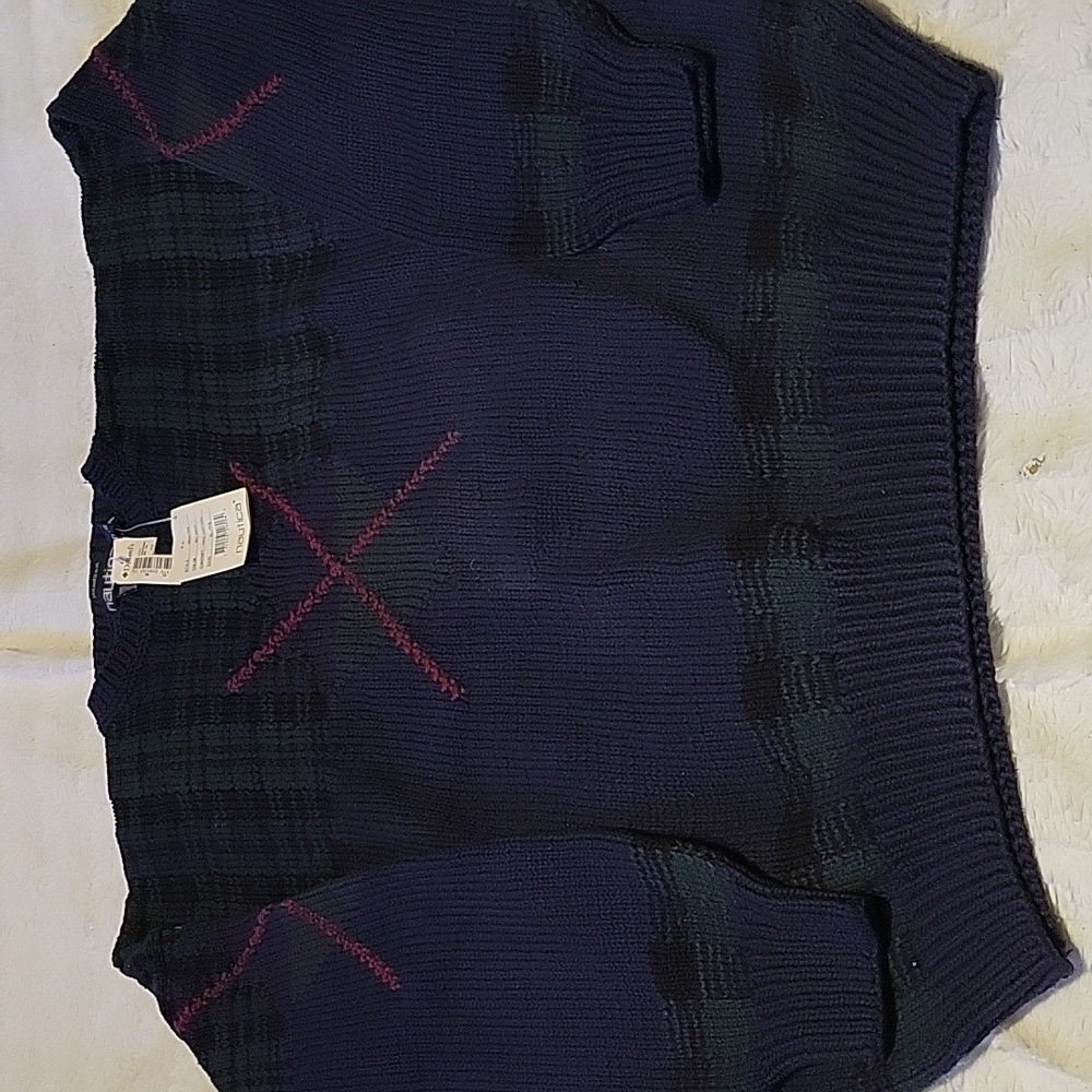 Mens Nautica handknit sweater Heavy